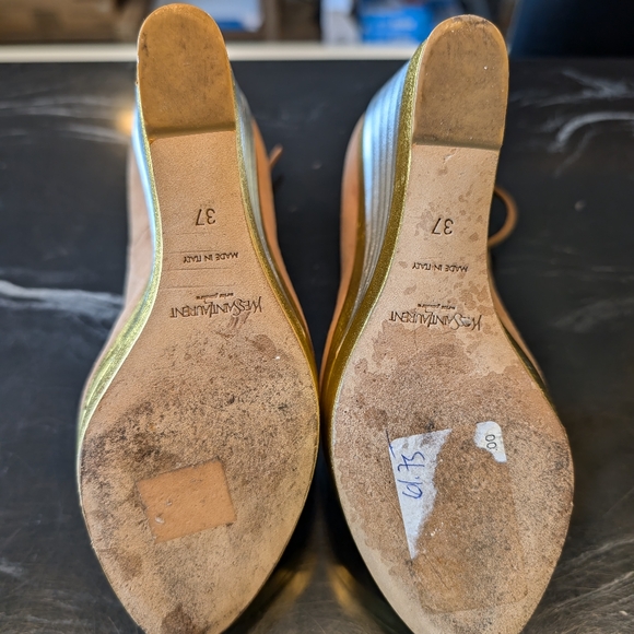 YSL Suede and metallic wedges size 37 - Picture 9 of 12